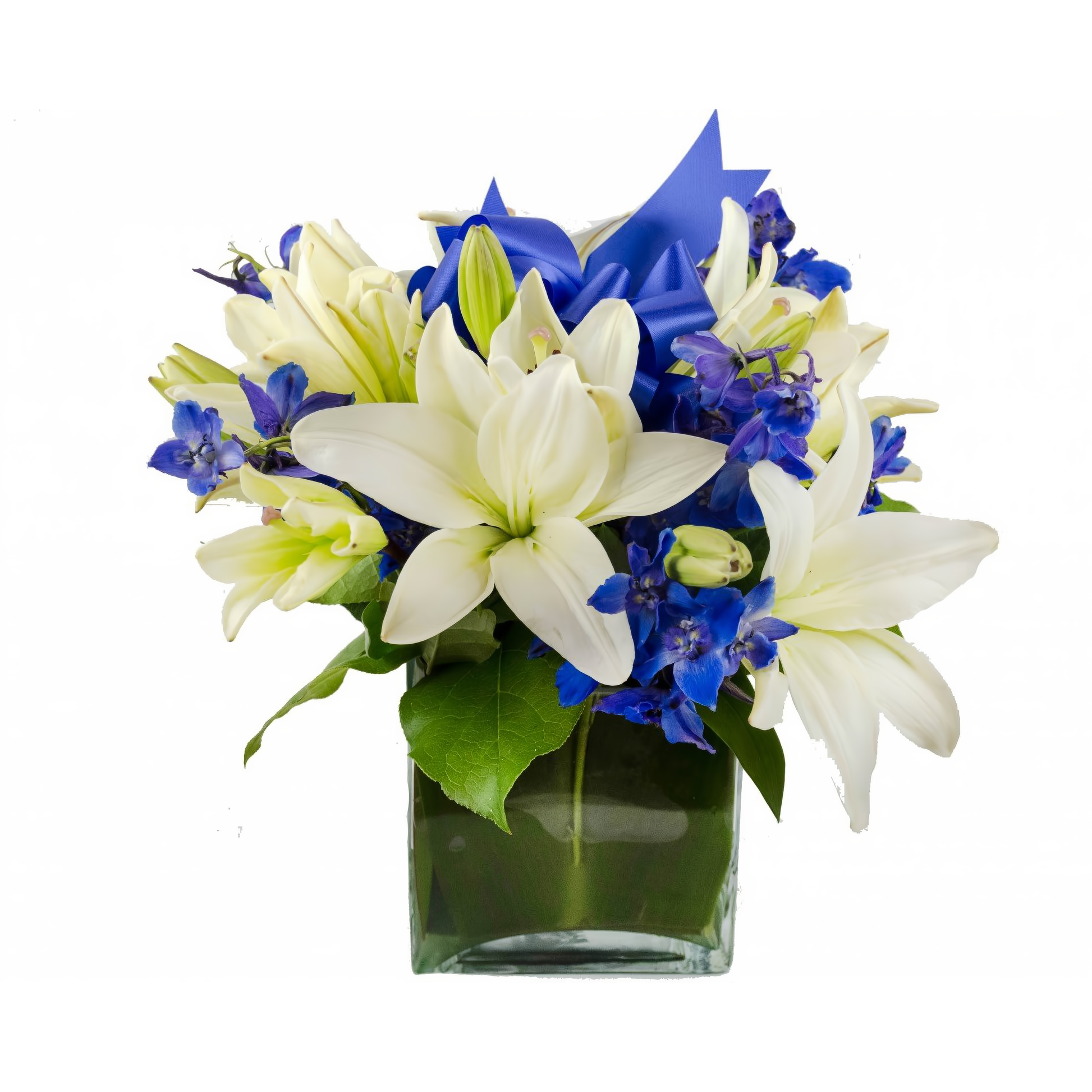 Manhattan Flower Delivery - Modern Blue Cube - Birthdays