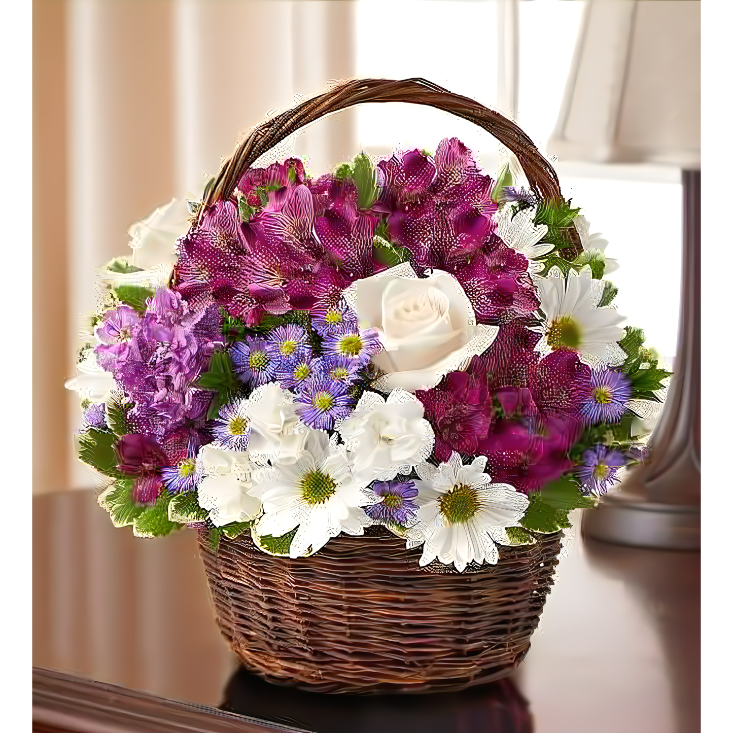 NYC Flower Delivery - Peace, Prayers, & Blessings- Lavender and White - Funeral > Baskets