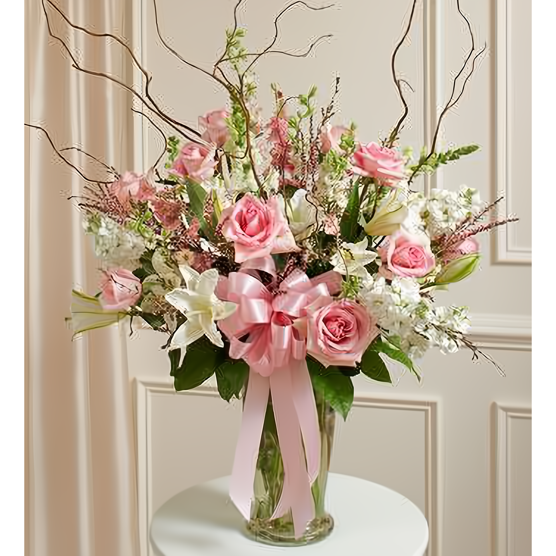 NYC Flower Delivery - Beautiful Blessings Pink Vase Arrangement - Funeral > For the Service