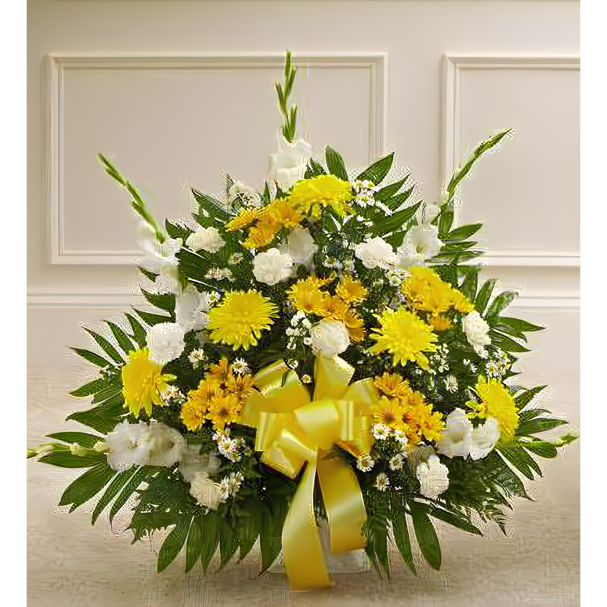 NYC Flower Delivery - Heartfelt Tribute Floor Basket Arrangement - Funeral &gt; For the Service