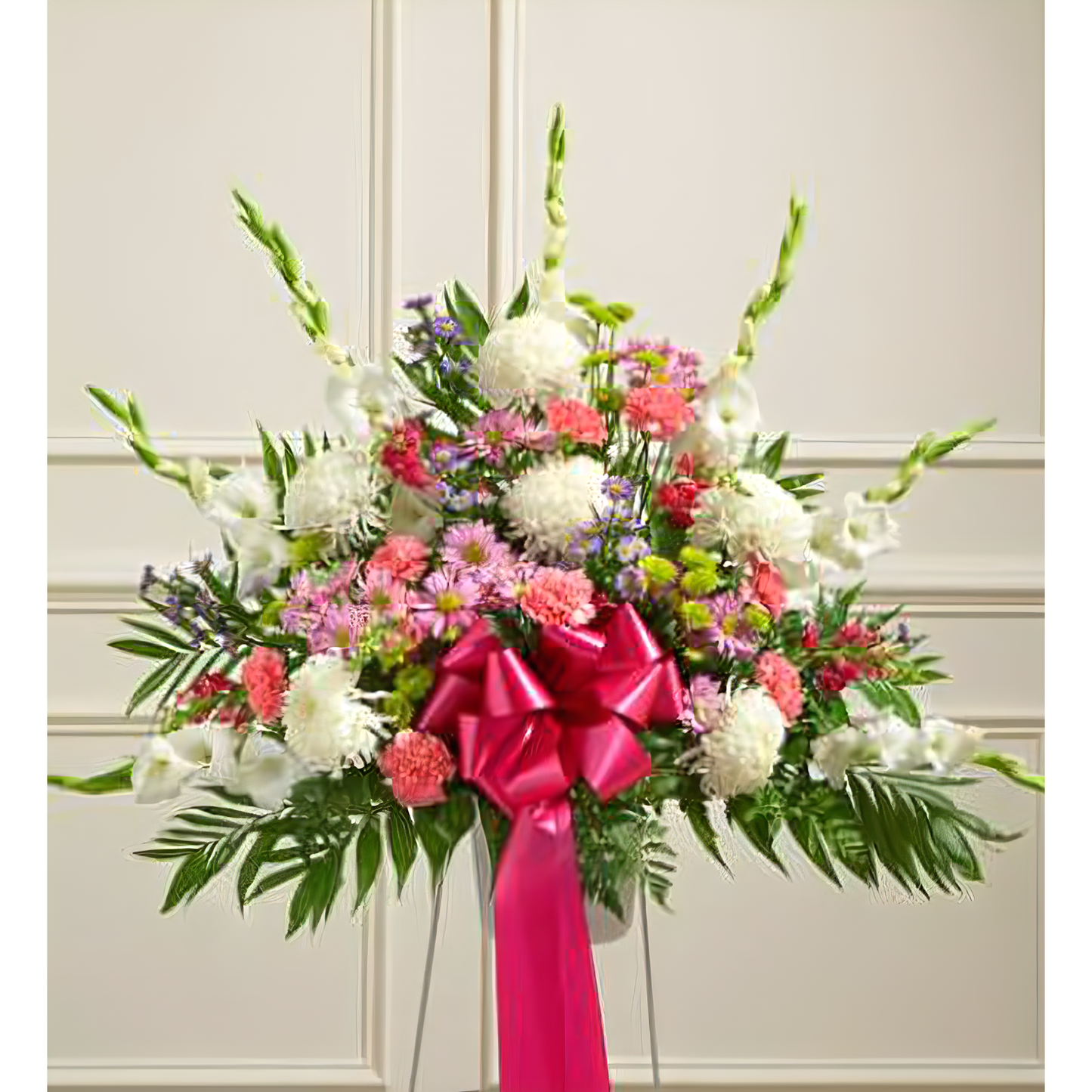 NYC Flower Delivery - Heartfelt Sympathies Pastel Standing Basket - Funeral > For the Service