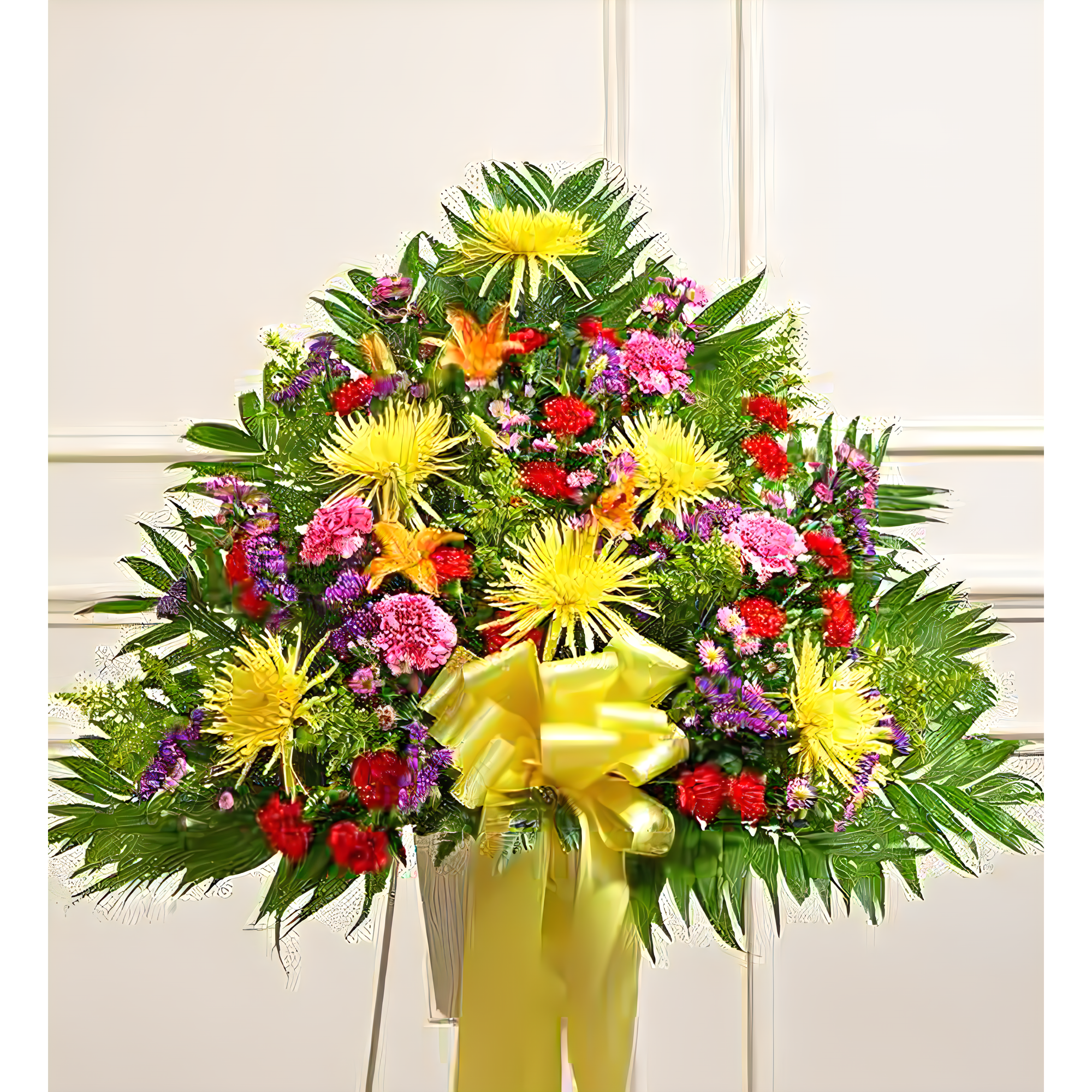 NYC Flower Delivery - Heartfelt Sympathies Bright Standing Basket - Funeral > For the Service