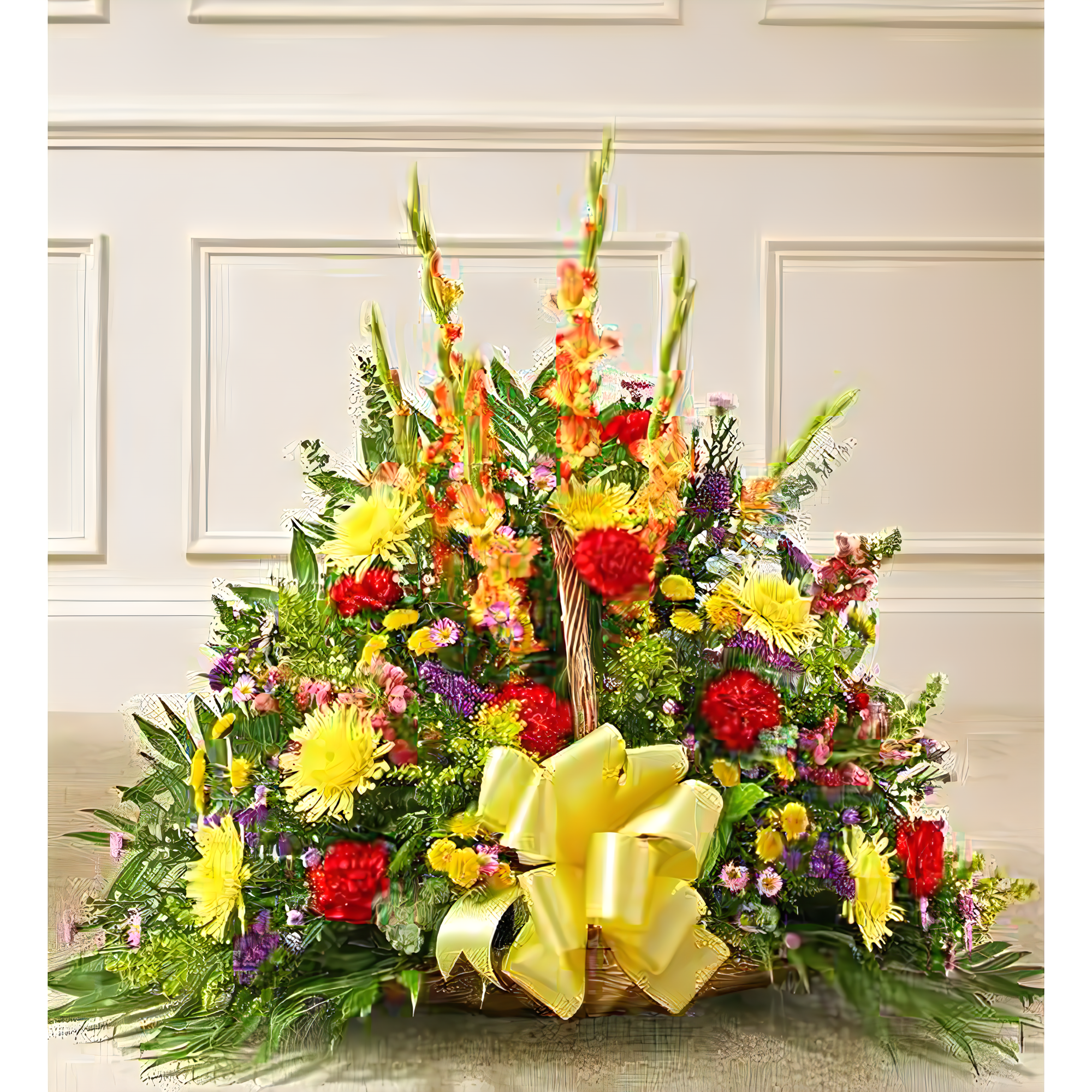 NYC Flower Delivery - Thoughts and Prayers Fireside Basket - Bright - Funeral > For the Service
