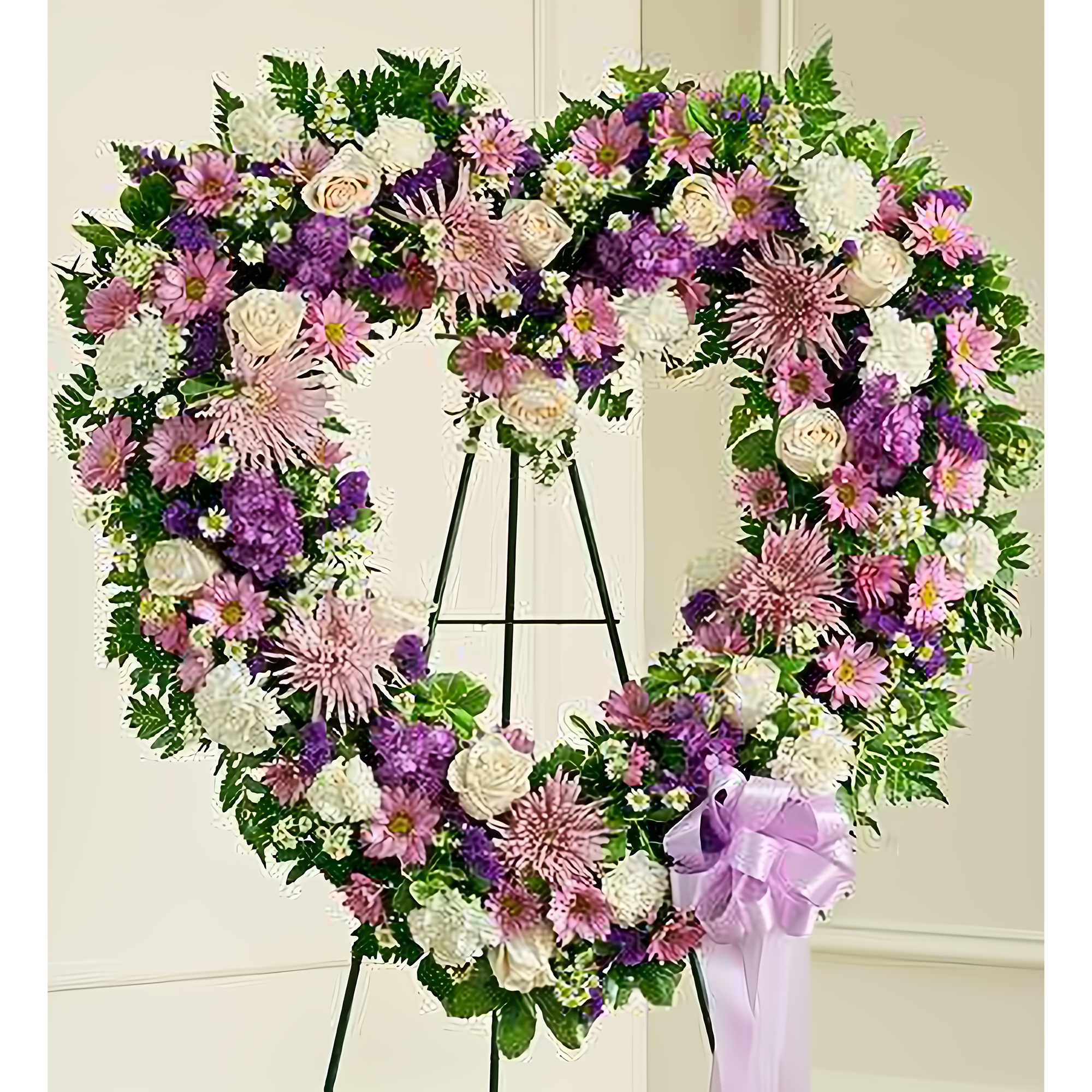 NYC Flower Delivery - Always Remember Lavender Floral Heart Tribute - Funeral > Hearts