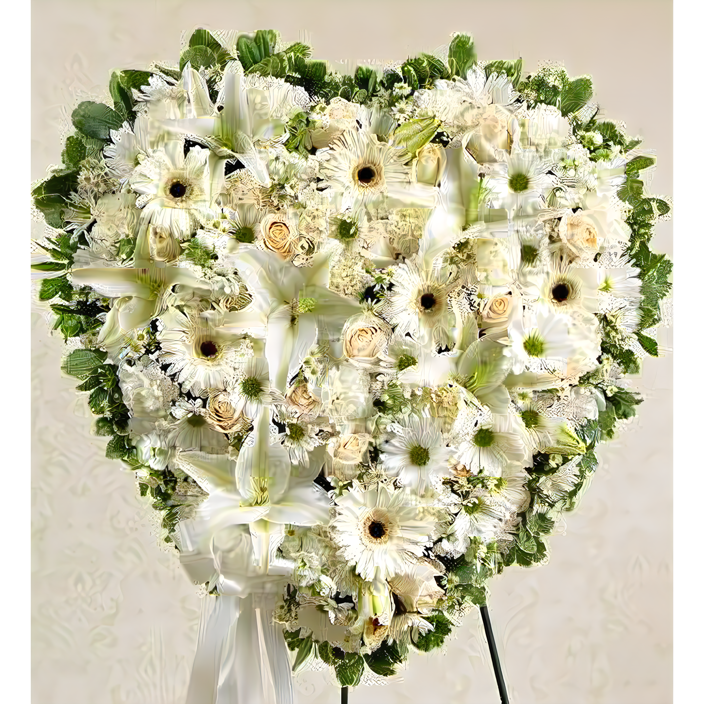NYC Flower Delivery - White Heart - Funeral > Hearts