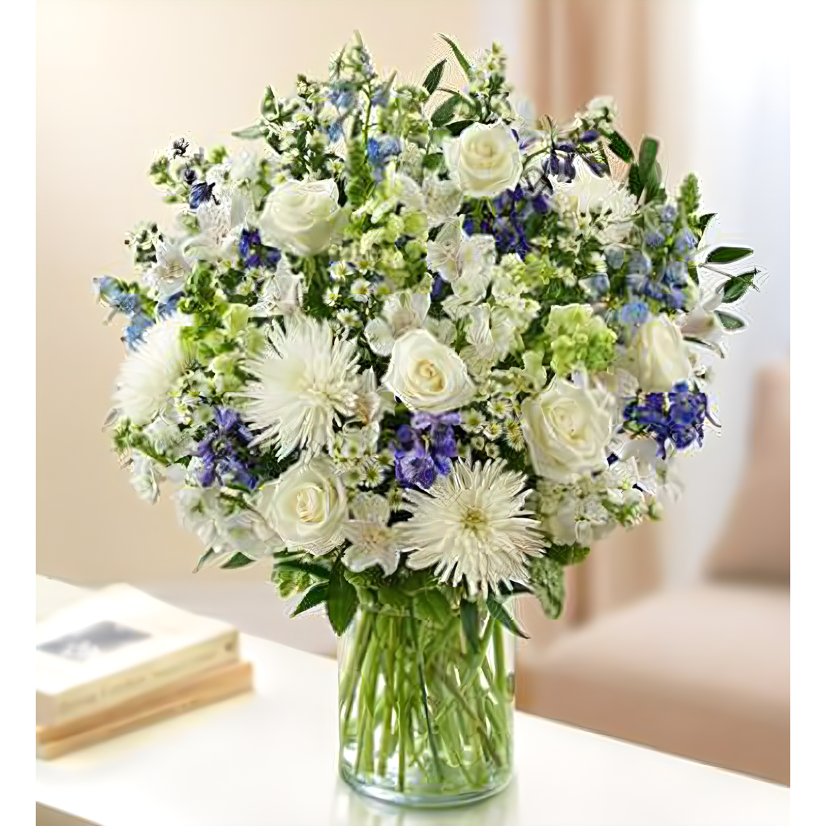 NYC Flower Delivery - Sincerest Sorrow - Blue and White - Funeral &gt; Vase Arrangements