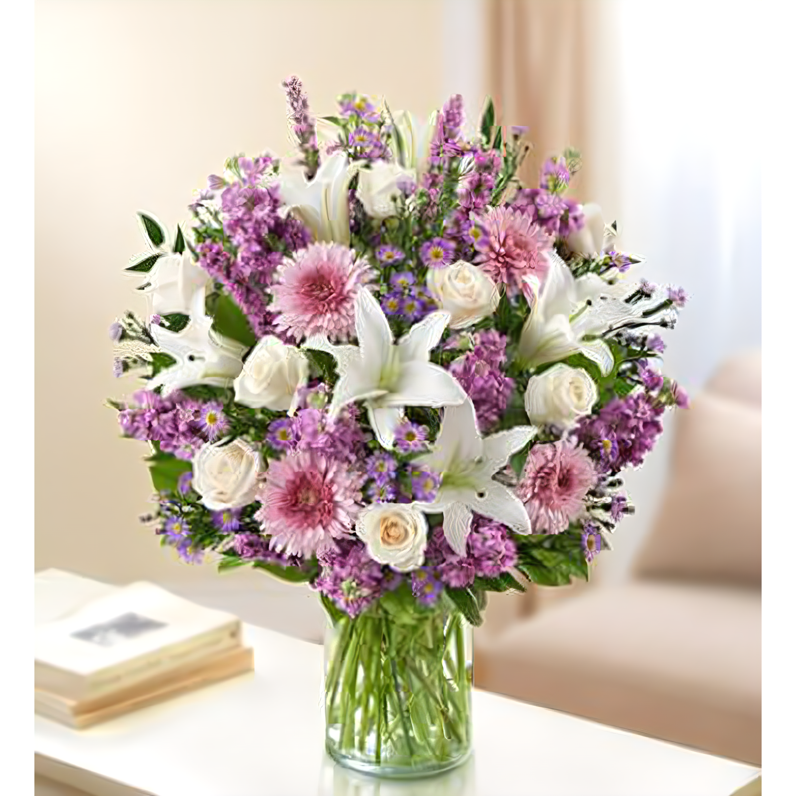 NYC Flower Delivery - Sincerest Sorrow - Lavender and White - Funeral > Vase Arrangements