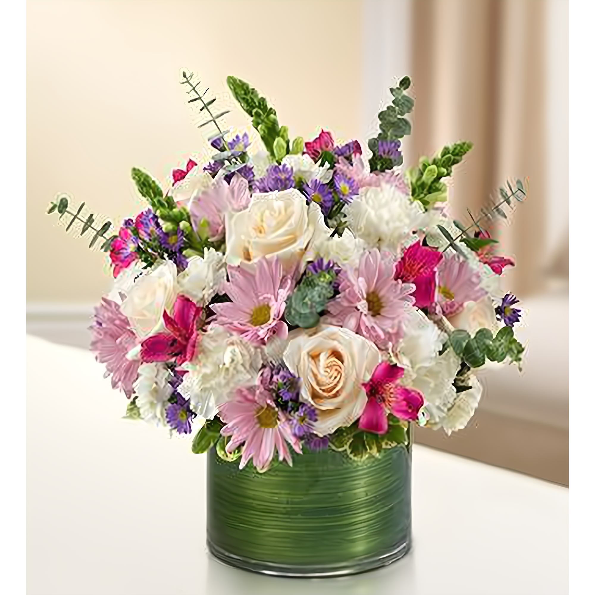 NYC Flower Delivery - Cherished Memories - Lavender and White - Funeral > Vase Arrangements