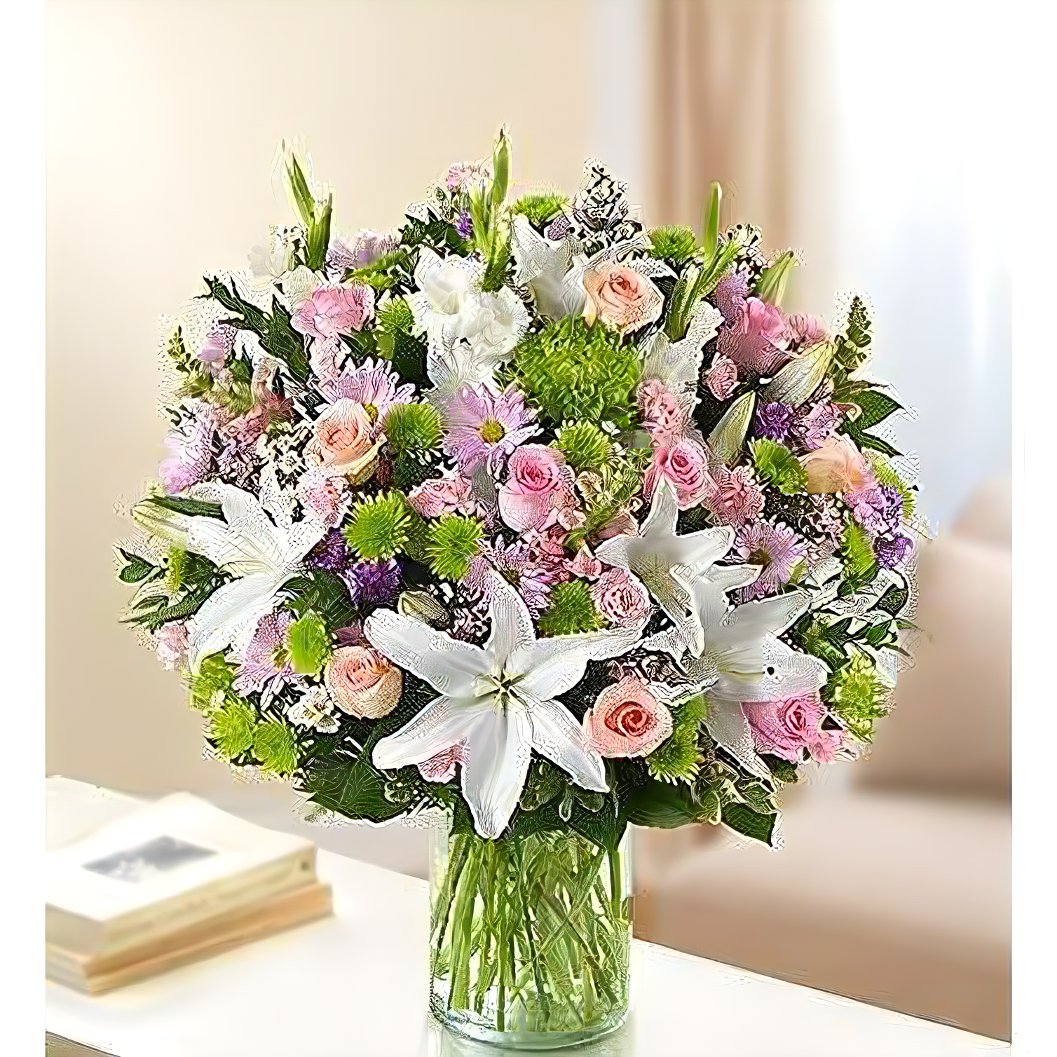 NYC Flower Delivery - Sincerest Sorrow - Multicolor Pastel - Funeral > Vase Arrangements