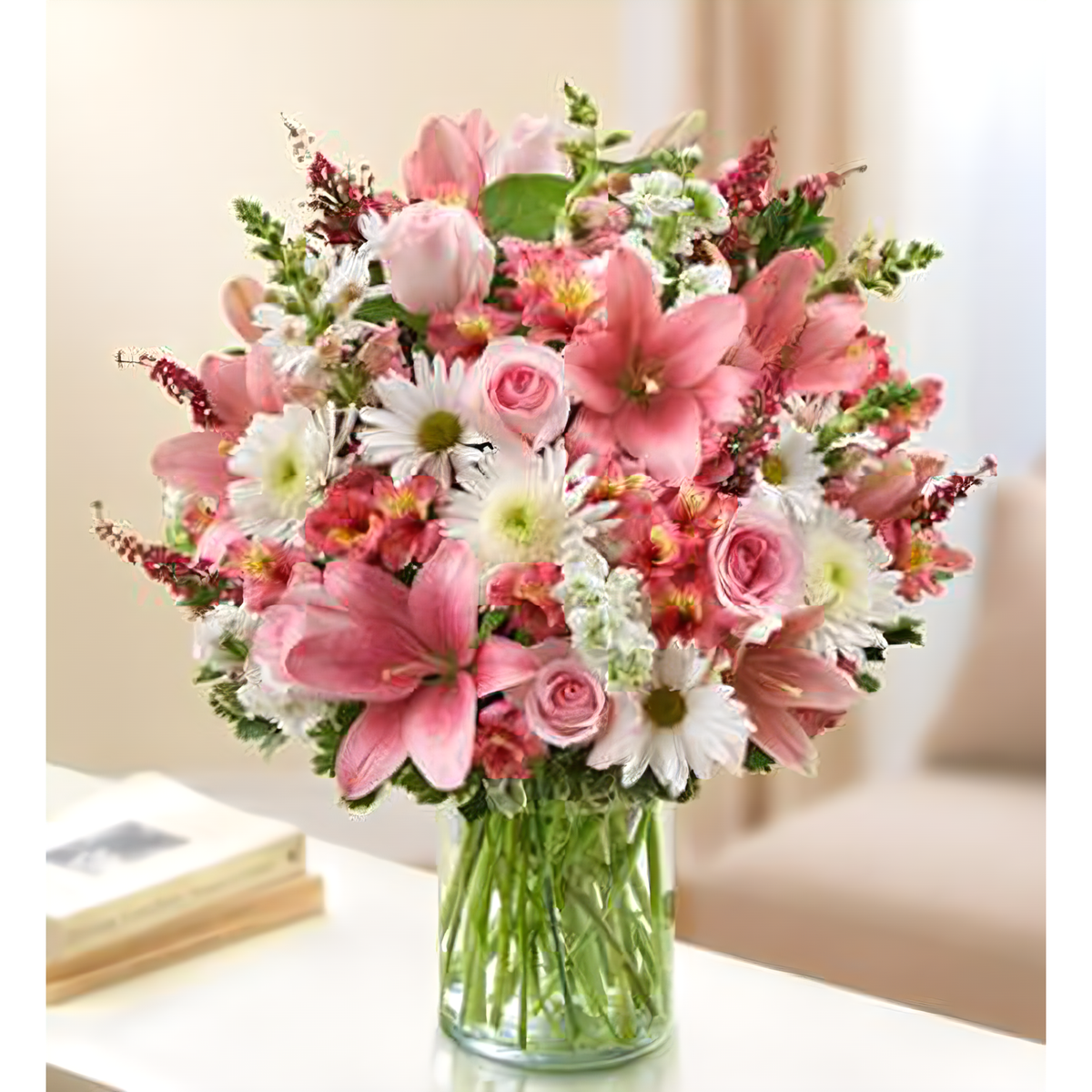 NYC Flower Delivery - Sincerest Sorrow - Pink and White - Funeral &gt; Vase Arrangements