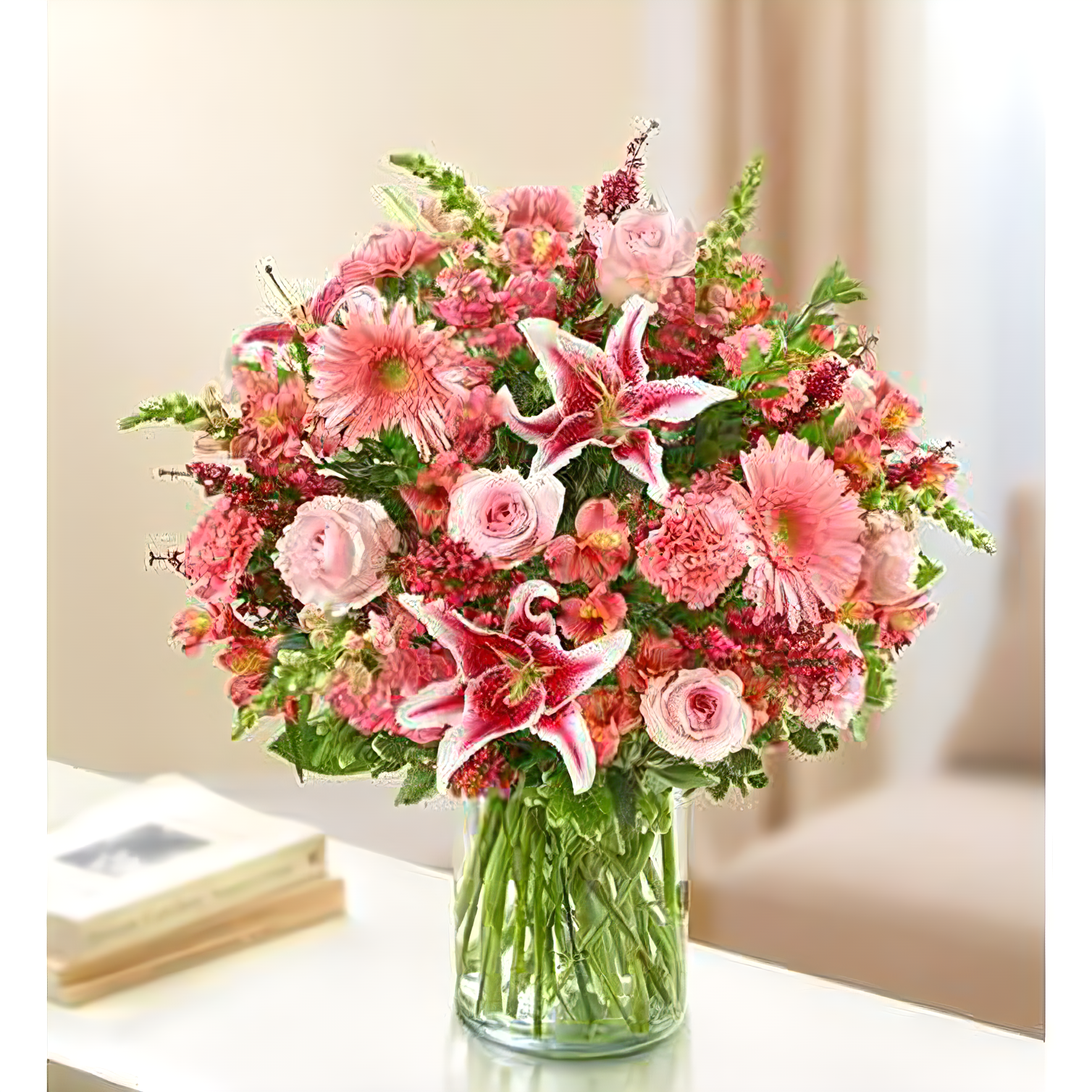NYC Flower Delivery - Sincerest Sorrow - All Pink - Funeral > Vase Arrangements