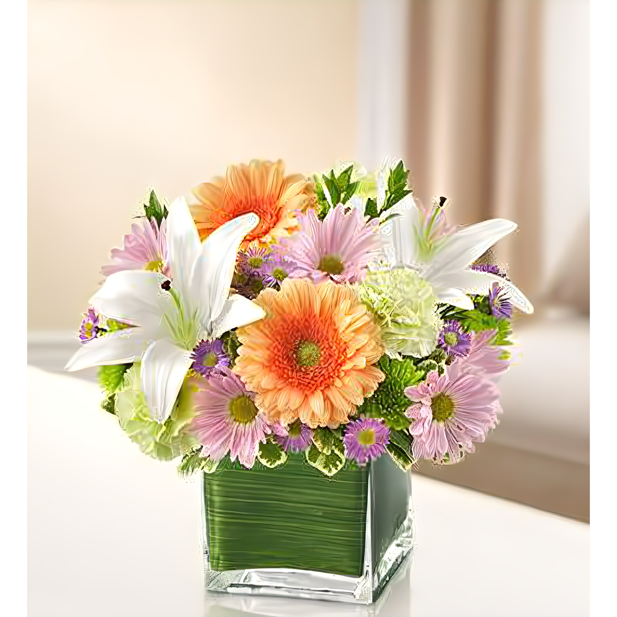 NYC Flower Delivery - Healing Tears - Multicolor Pastel - Funeral &gt; Vase Arrangements