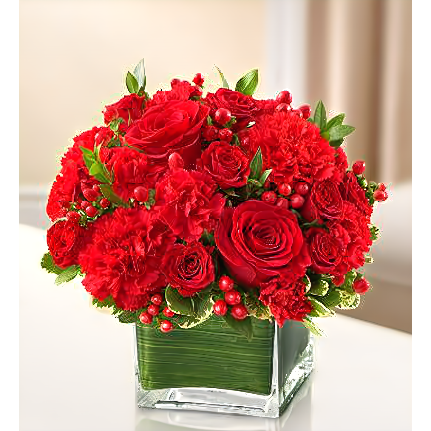 NYC Flower Delivery - Healing Tears - All Red - Funeral > Vase Arrangements