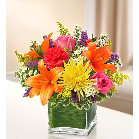 NYC Flower Delivery - Healing Tears - Multicolor Bright - Funeral > Vase Arrangements
