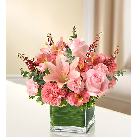 NYC Flower Delivery - Healing Tears - All Pink - Funeral > Vase Arrangements