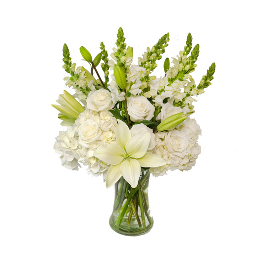 NYC Flower Delivery - All White Arrangement - Holiday Collection