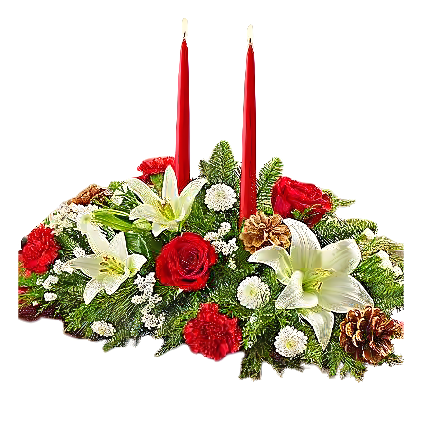NYC Flower Delivery - Traditional Christmas Centerpiece - Holiday Collection