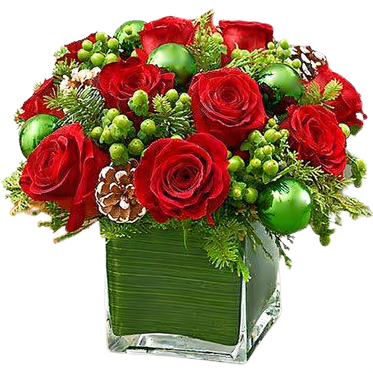 NYC Flower Delivery - Rockefeller Chic Cube - Holiday Collection
