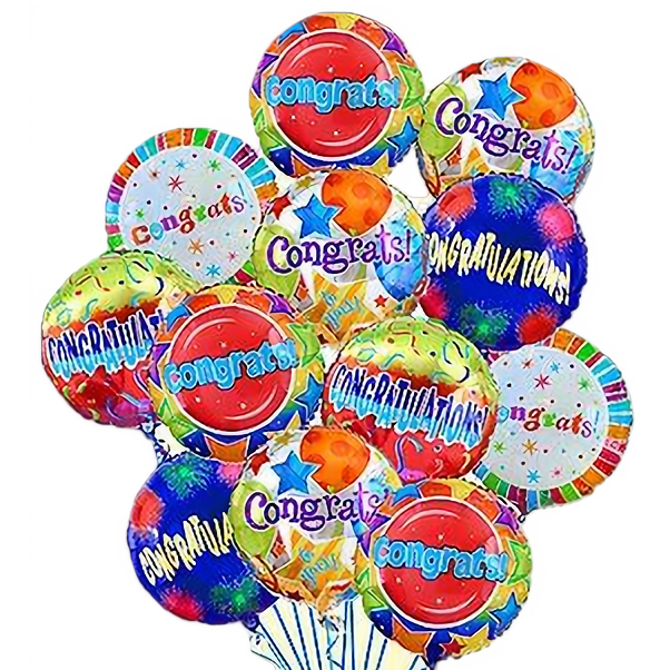 NYC Flower Delivery - Air-Rangement - 12 Mylar Balloons - Occasions > Congratulations