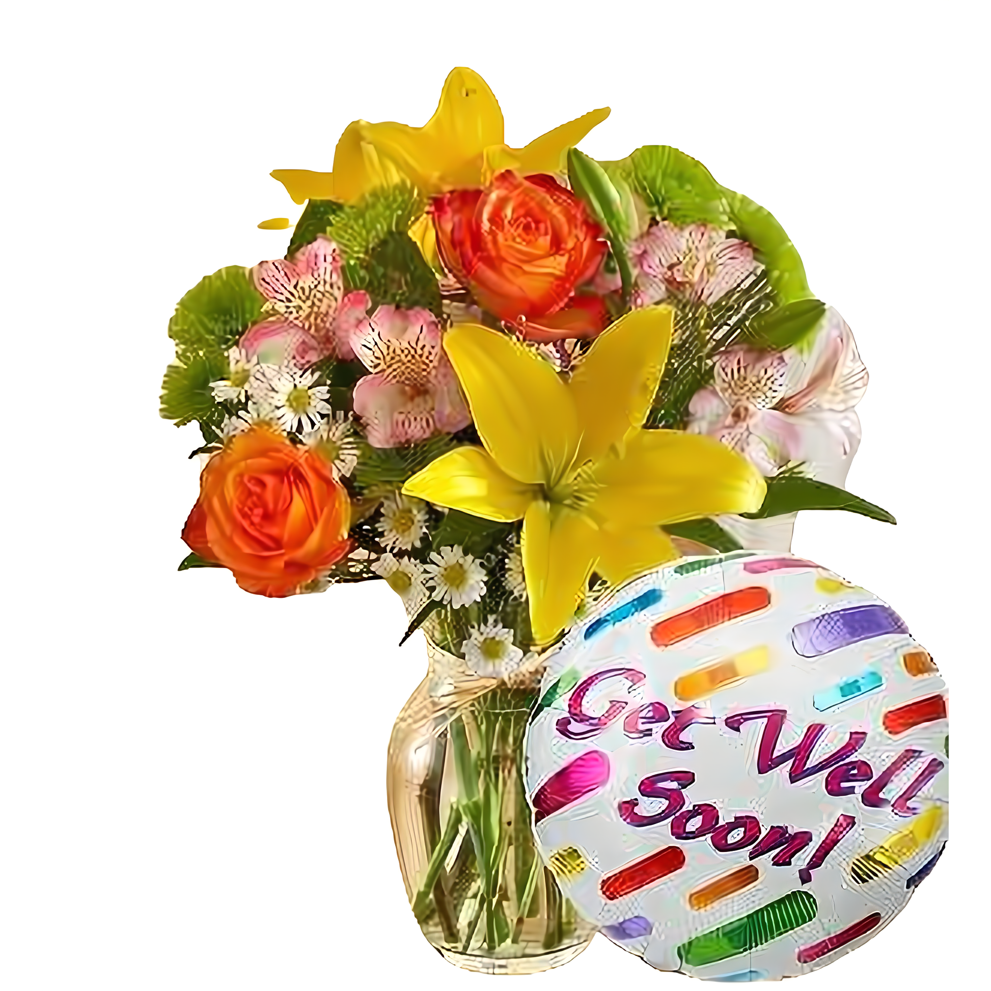 NYC Flower Delivery - Fields of the World w/ Get Well Balloon - Occasions > Get Well