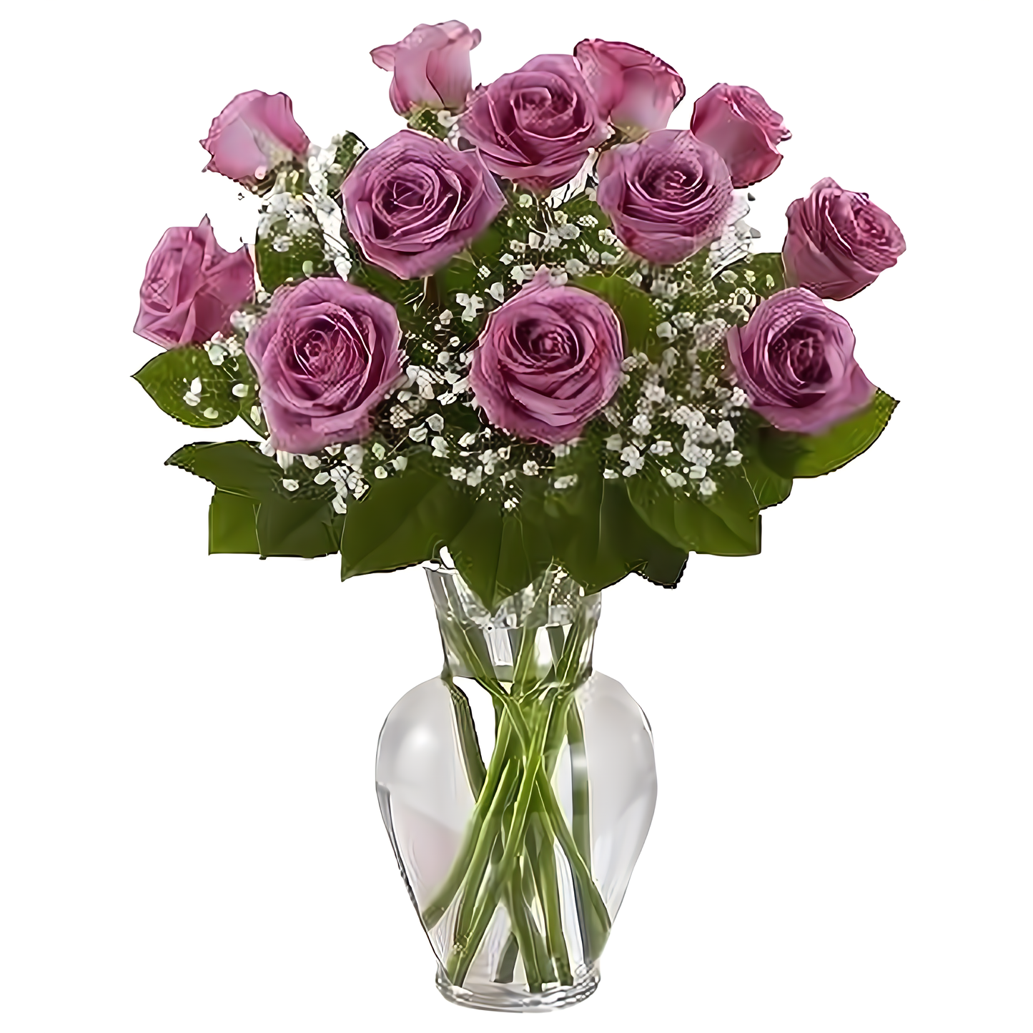 NYC Flower Delivery - Premium Long Stem Purple Roses - Roses