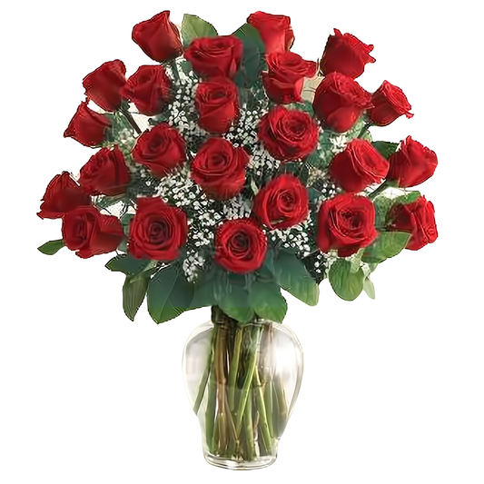 NYC Flower Delivery - Premium Long Stem 24 Red Roses - Roses