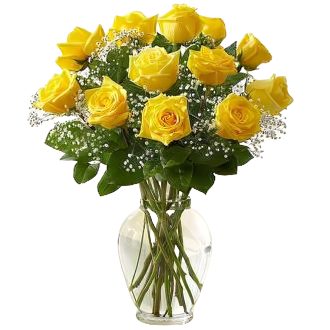 NYC Flower Delivery - Premium Long Stem Yellow Roses - Roses